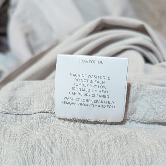 DOCOFIL Queen Duvet Portugal Cotton Matelasse Chevron Light Grey Preppy - Picture 3 of 5